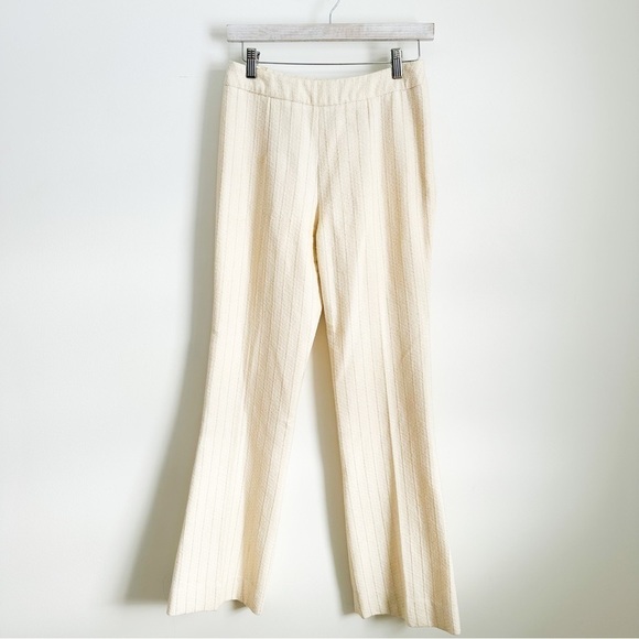 Edward Achour Paris Ivory Metallic Gold Stripe Tweed Double Breasted Suit Set - Picture 9 of 14